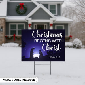 Christmas Begins WIth Christ Yard Sign Thumbnail