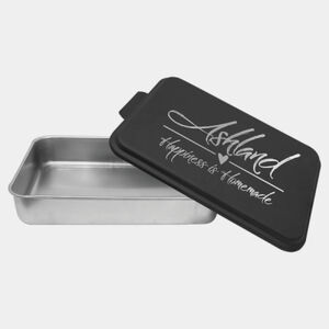 Personalized 9" x 13" Aluminum Cake Pan with Black Lid Thumbnail