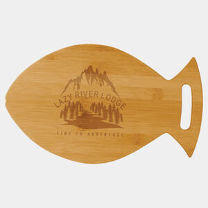 Personalized 14" x 8 1/2" Bamboo Fish Shaped Cutting Board Thumbnail