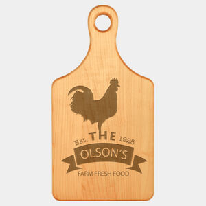 Personalized 13 1/2" x 7" Maple Paddle Shaped Cutting Board Thumbnail