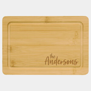 Personalized 9" x 6" Bamboo Cutting Board with Drip Ring Thumbnail