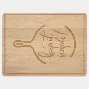 Personalized 11 1/2" x 8 3/4" Maple Cutting Board with Drip Ring Thumbnail