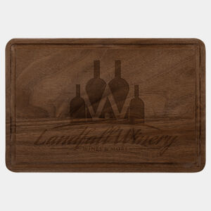 Personalized 9" x 6" Walnut Cutting Board with Drip Ring Thumbnail
