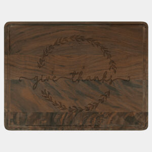 Personalized 11 1/2" x 8 3/4" Walnut Cutting Board with Drip Ring Thumbnail