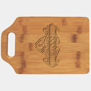 Personalized 9" x 6" Bamboo Cutting Board with Handle Thumbnail