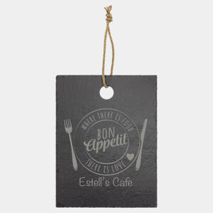 Personalized 11 1/2" x 8 3/4" Rectangle Slate Cutting Board with Hanger String Thumbnail