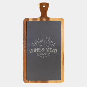 Personalized 16" x 7 3/4" Acacia Wood/Slate Cutting Board Thumbnail