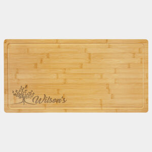 Personalized 23 3/4" x 12" Bamboo Cutting Board with Drip Ring Thumbnail