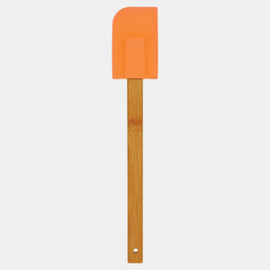 Personalized 11 3/4" Orange Silicone Spatula with Bamboo Handle Thumbnail