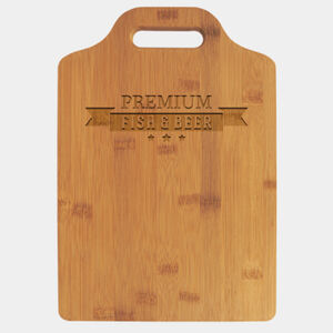 Personalized 13" x 9" Bamboo Cutting Board with Handle Thumbnail