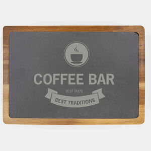 Personalized 13" x 9" Acacia Wood/Slate Cutting Board Thumbnail