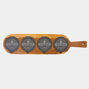 Personalized 18 1/2" x 4 1/4" Acacia Wood/Slate Serving Board Thumbnail
