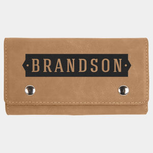 Personalized Light Brown Laserable Leatherette Card & Dice Set Thumbnail
