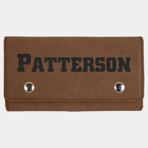 Personalized Dark Brown Laserable Leatherette Card & Dice Set Thumbnail