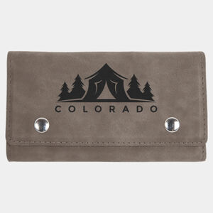 Personalized Gray Laserable Leatherette Card & Dice Set Thumbnail