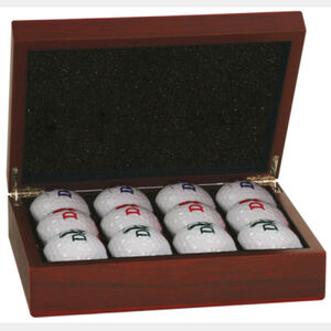 Personalized Rosewood Finish Golf Ball Box (balls not included) Thumbnail