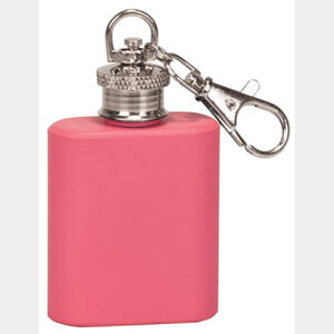 Personalized 1 oz. Matte Pink Flask Keychain Thumbnail