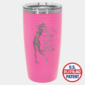 Personalized Polar Camel 20 oz. Pink Golf Tumbler - Full Dimples and Slider Lid Thumbnail
