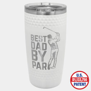 Personalized Polar Camel 20 oz. White Golf Tumbler - Smooth Center with Dimples and Slider Lid Thumbnail