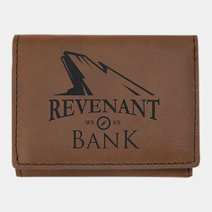 Personalized 3" x 4" Dark Brown Laserable Leatherette Trifold Wallet Thumbnail