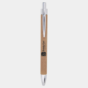 Personalized Light Brown Laserable Leatherette Pen Thumbnail