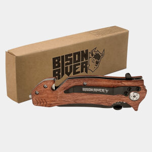 Personalized Bison River 4 1/2" Wood Rescue Knife Thumbnail