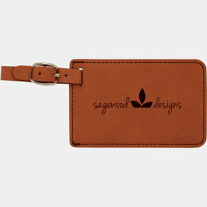 Personalized 4 1/4" x 2 3/4" Rawhide Laserable Leatherette Luggage Tag Thumbnail