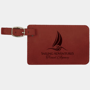 Personalized 4 1/4" x 2 3/4" Rose Laserable Leatherette Luggage Tag Thumbnail