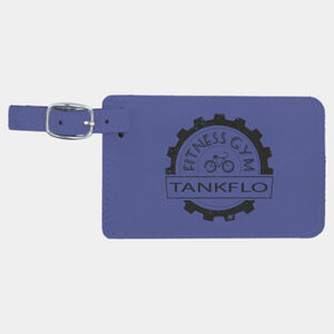 Personalized 4 1/4" x 2 3/4" Purple Laserable Leatherette Luggage Tag Thumbnail