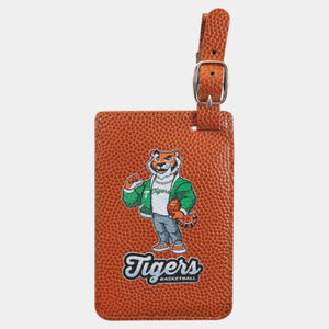Personalized 4 1/4" x 2 3/4" Basketball Laserable Leatherette Luggage Tag Thumbnail