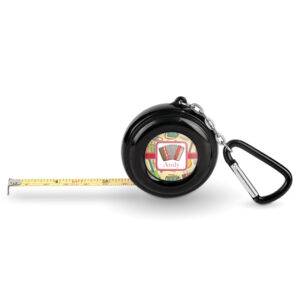 Personalized 6-Foot Black Pocket Tape Measure w/Carabiner, 2-sided, 1" Insert Not Included Thumbnail