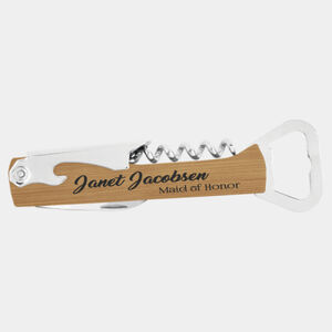 Bamboo Laserable Leatherette Wine Bottle Opener Thumbnail