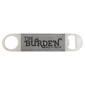1 1/2" x 7" Gray Laserable Leatherette Bottle Opener Thumbnail
