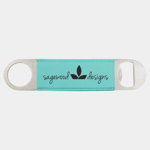 1 1/2" x 7" Teal Laserable Leatherette Bottle Opener Thumbnail